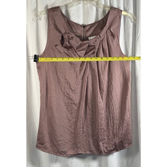 Ann Taylor Loft Sleeveless Scrunched Front Blouse, Mauve, Sz: M, 84-36 - Picture 8 of 13